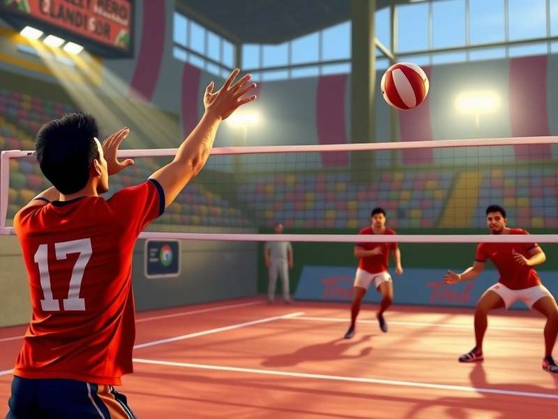 Volley Hero Warrior gameplay screenshot showing intense volleyball action